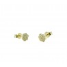 Patch earrings with hexagonal cubic zirconia pave O2156G