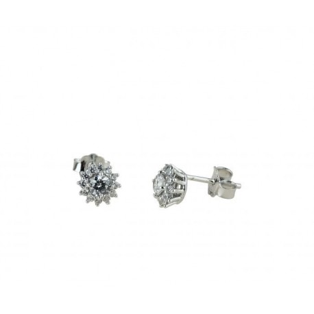 Boucles d'oreilles point lumineux avec bord en zircon O2160B