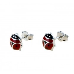 Ladybug earrings with enamel O2313B