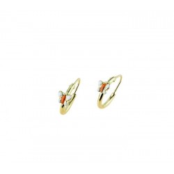 Circles earrings with enameled butterfly O2347G