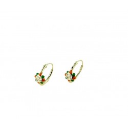 Laughing sun hoop earrings with enameled edge O2354G