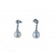 Earrings with pearl and pendant zircons O2965B
