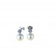 Boucles d'oreilles avec perle et patch pavé de zircons O2968B