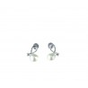 Boucles d'oreilles avec perle et zircon O2969B