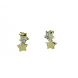 Earrings with double star pendant O3017G