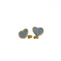 Heart earrings with stones O3019G