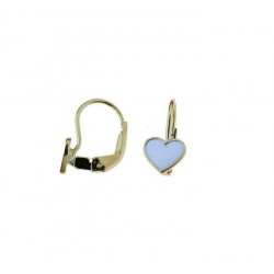 Earrings with white enamel heart O3082G