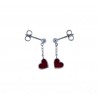 Red enamel heart pendant earrings O3091B
