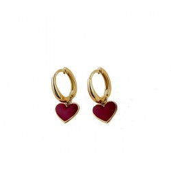 Red enamel heart earrings O3140R