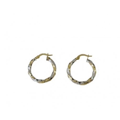 Two-tone torchon hoop earrings O3245BG