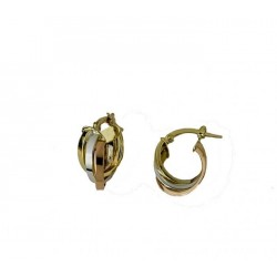 Triple barrel hoops earrings O3207BGR