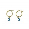 Hoop earrings with enameled crescent pendant O3277G