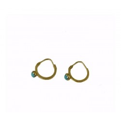 Earrings with turquoise stone O3271G