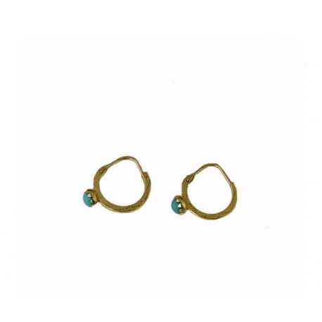 Boucles d'oreilles avec pierre turquoise O3271G