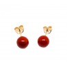 Coral ball earrings O3297G