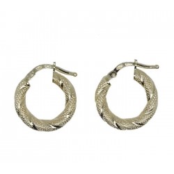 Shiny and knurled hoop earrings O3355G