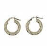 Shiny and knurled hoops earrings O3355G