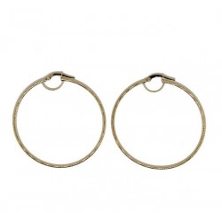 Round barrel dotted hoop earrings with bayonet hook O3367G
