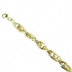 bracelet chaîne torsadée à maillons ovales brillants et moletés BR936G