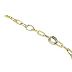 bracelet chaîne à maillons ovales brillants et torsadés et maillons moletés BR939BGR