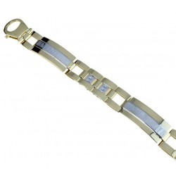 Bracelet avec plaques de boîte à motifs alternés BR874BC
