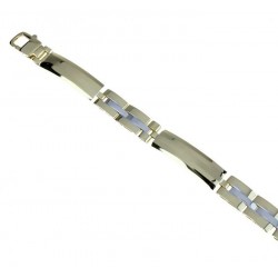 Armband mit abwechselnd polierten und satinierten Kastenplatten BR872BC