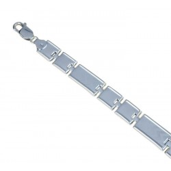 Bracciale a piastre scatolate alternate con finitura laser BR844B