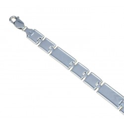Bracelet with alternating boxed plates with BR844B laser finish