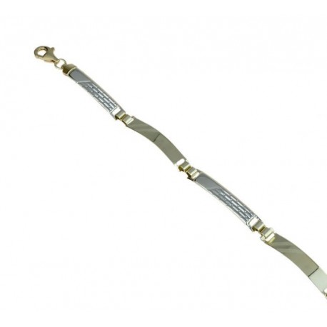 Bracelet with alternate plates with BR804BC laser finish