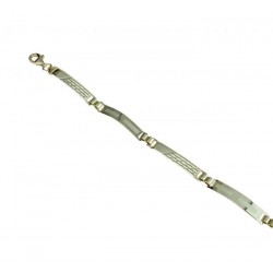 Bracelet with alternate plates with BR795G laser finish