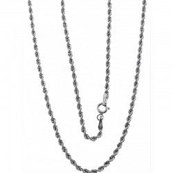 Collier corde en or blanc 18 ct