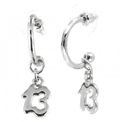 I Love Capri Metal Circle Earrings With Lucky Number 13 Pendant