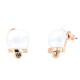 „I Love Capri“-Ohrringe aus Metall mit einer Glücksglocke mit weißer Emaille und Kristallen