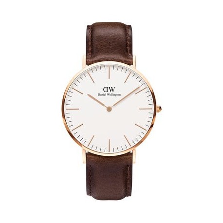 Montre Daniel Wellington Montre en or rose Bracelet en cuir 40 mm DW00100009