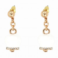 Ohrringe „I Love Capri“ 00620 aus Glücksglocke aus Metall mit weißer Emaille und Kristallen