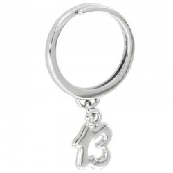 Bague I Love Capri 00625 En Métal Avec Pendentif Chiffre Treize Porte-Bonheur Et Ajustable