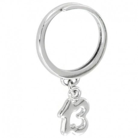 Ring I Love Capri 00625 In Metal With Lucky Charm Number Thirteen Pendant And Adjustable