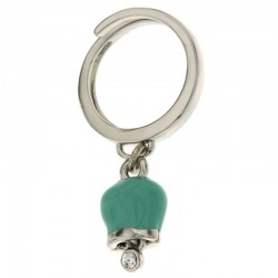 I Love Capri Ring In Metal With Green Acquan Pendant Bell With Light Point
