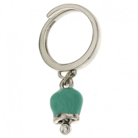 I Love Capri Ring In Metal With Green Acquan Pendant Bell With Light Point