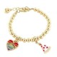 Bracelet I love Capri en métal avec pendentifs pizza et coeur 00645