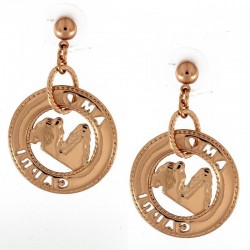 Ich liebe Capri-Ohrringe aus Metall mit perforierten Kreisen 00651