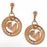 Boucles d'oreilles I love Capri en métal avec cercles perforés 00651