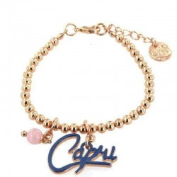 Bracelet I love Capri en métal avec écriture Capri et perle 00654