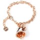 Bracelet I love Capri en métal avec pendentif grelot bicolore 00655