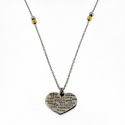 I love Capri necklace in steel with heart and I love you 00656