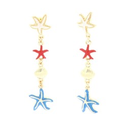 I love Boucles d'oreilles pendantes Capri avec étoile de mer 00660