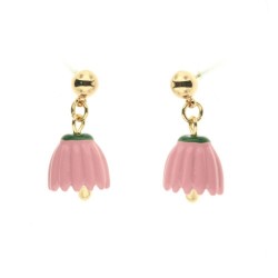 Ich liebe Capri-Ohrringe mit blütenförmigem Glockenanhänger 00664