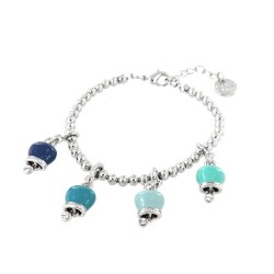 Bracelet I love Capri avec grelots bleus 00667