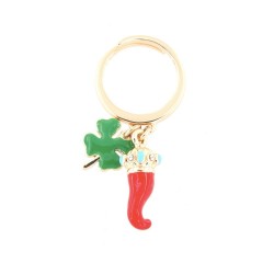 I love Capri ring in metal with horn and four-leaf clover 00682